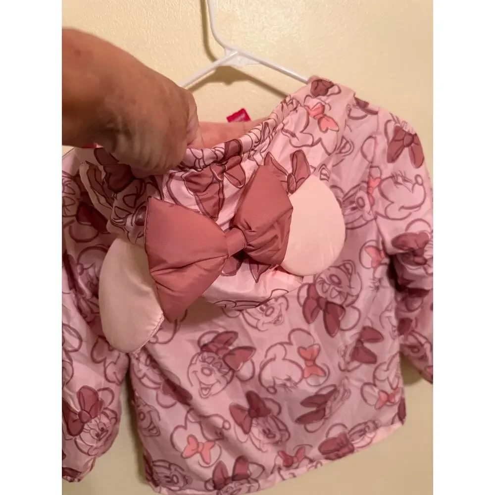 Disney Minnie Mouse Girls Size 6X Hooded Winter Coat Jacket